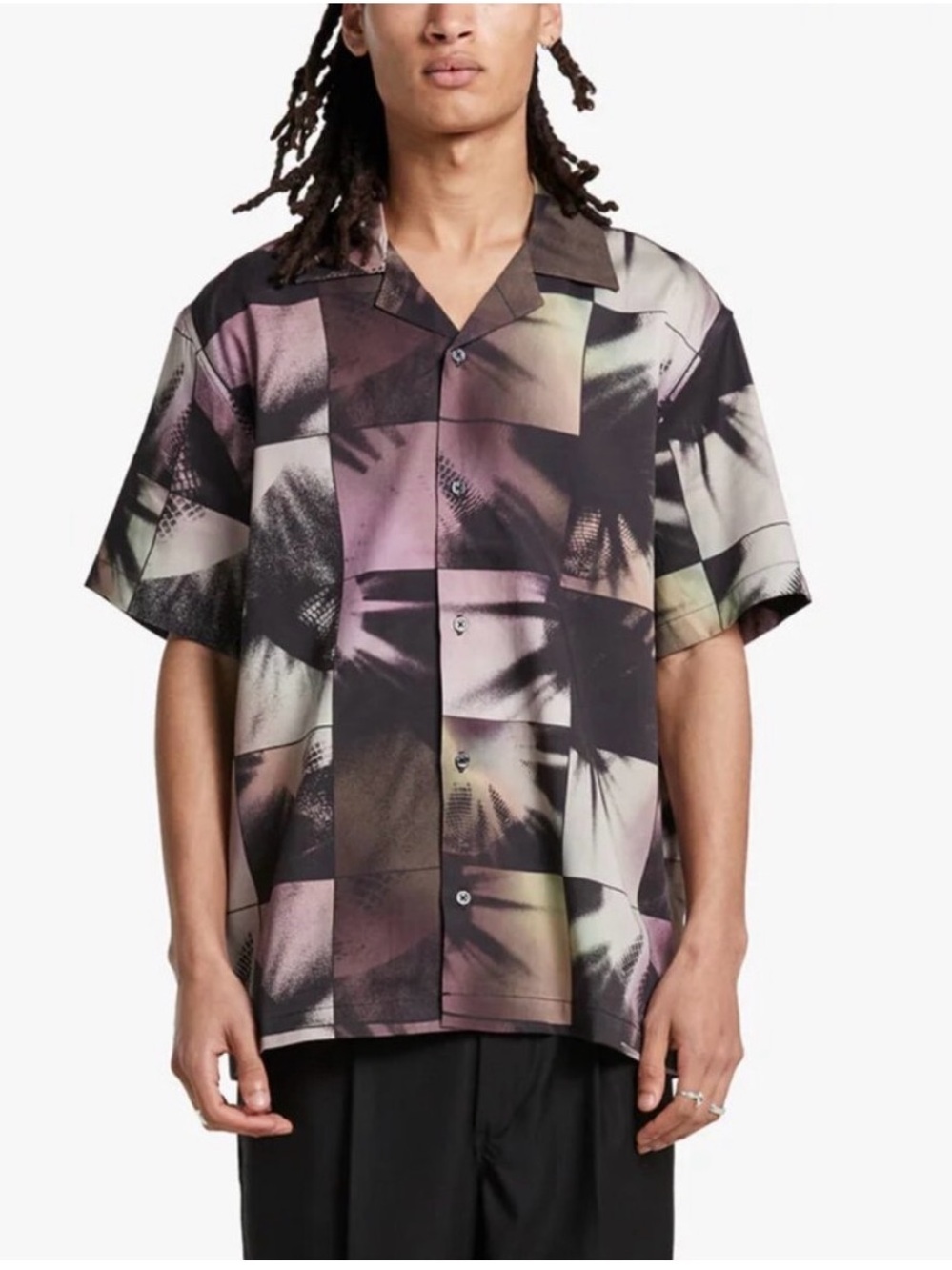 Saturdays NYC Canty Disco Magic Short Sleeve Button Down Shirt size XL